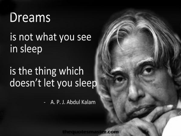 Motivational inspiring quotes from APJ Abdul Kalam