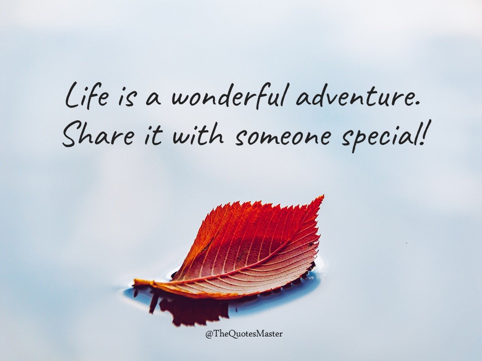 Life is a wonderful adventure. Share it with someone special!