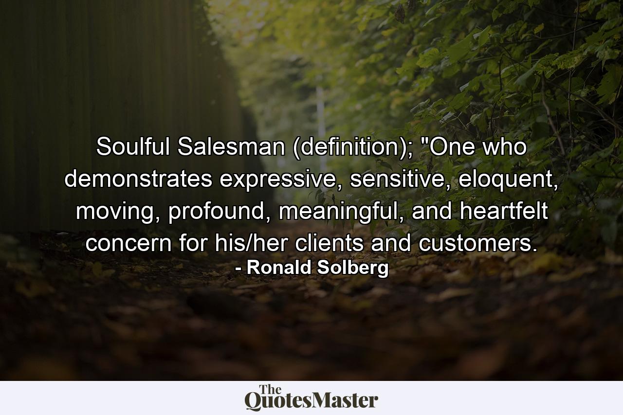 Soulful Salesman (definition); 