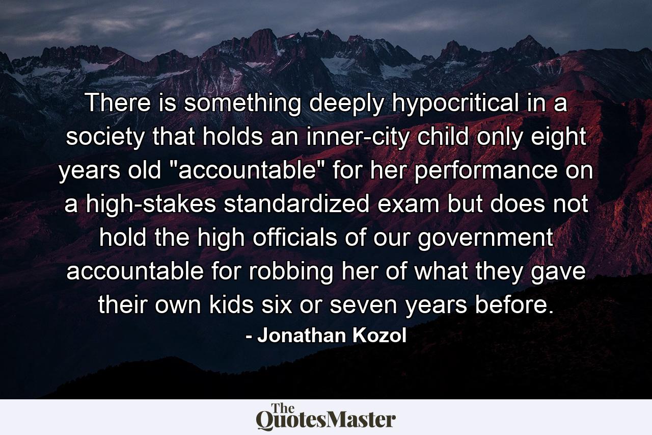 There is something deeply hypocritical in a society that holds an inner-city child only eight years old 