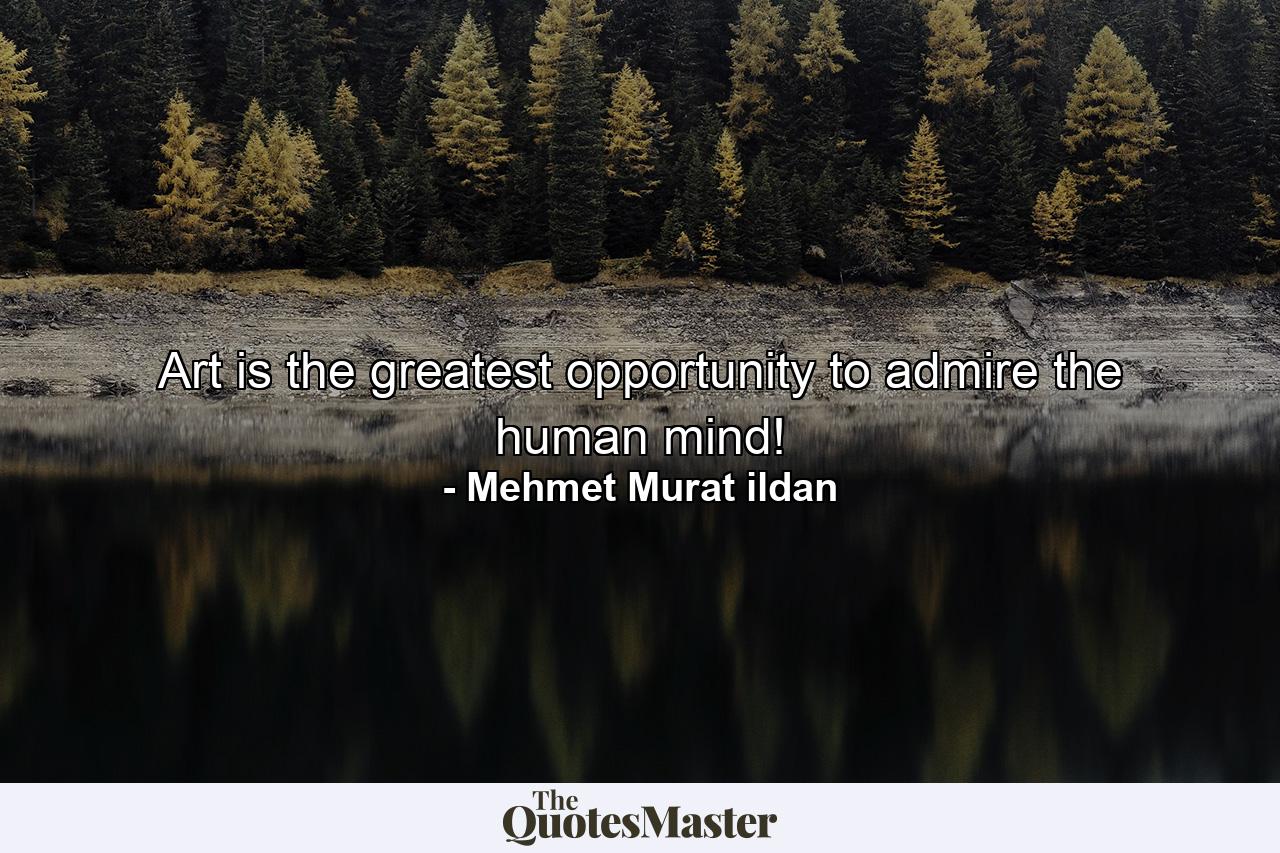 Art is the greatest opportunity to admire the human mind! - Quote by Mehmet Murat ildan