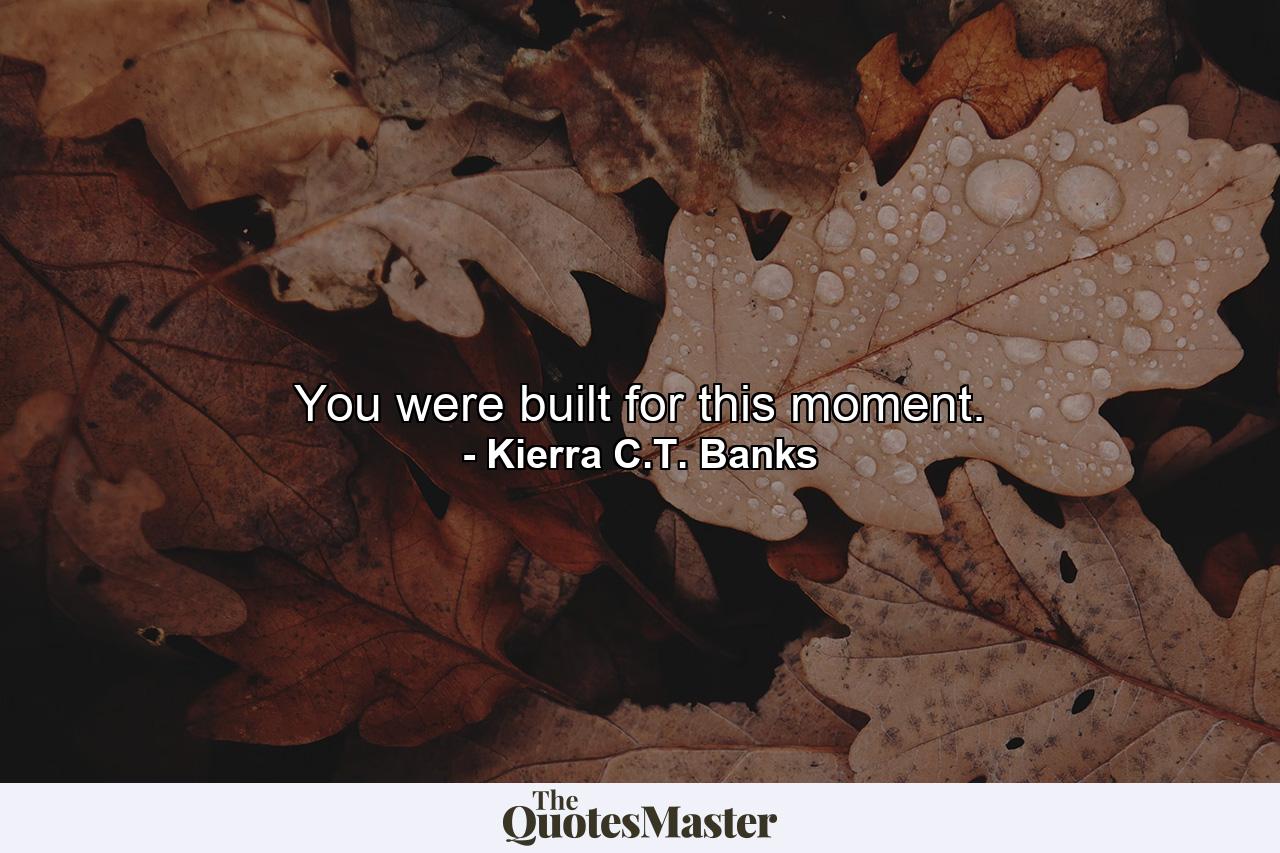 You were built for this moment. - Quote by Kierra C.T. Banks