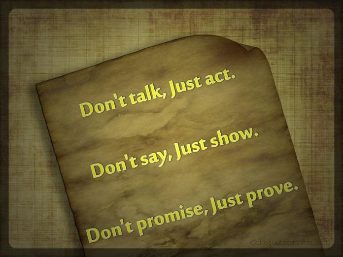 Dont talk just act picture quotes