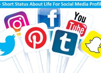 Short status about life for Social Media profiles