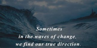 Sometimes in the waves of change, we find our true direction