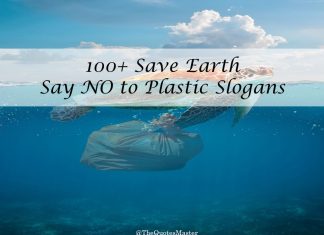 Save earth say no to plastic slogans