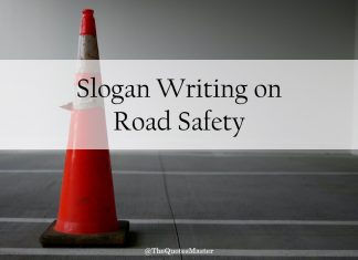 Slogan writing on road safety